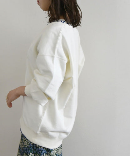 SHIPS any:〈抗菌防臭〉USAコットン 裏毛 ディープ Vネック プルオーバー