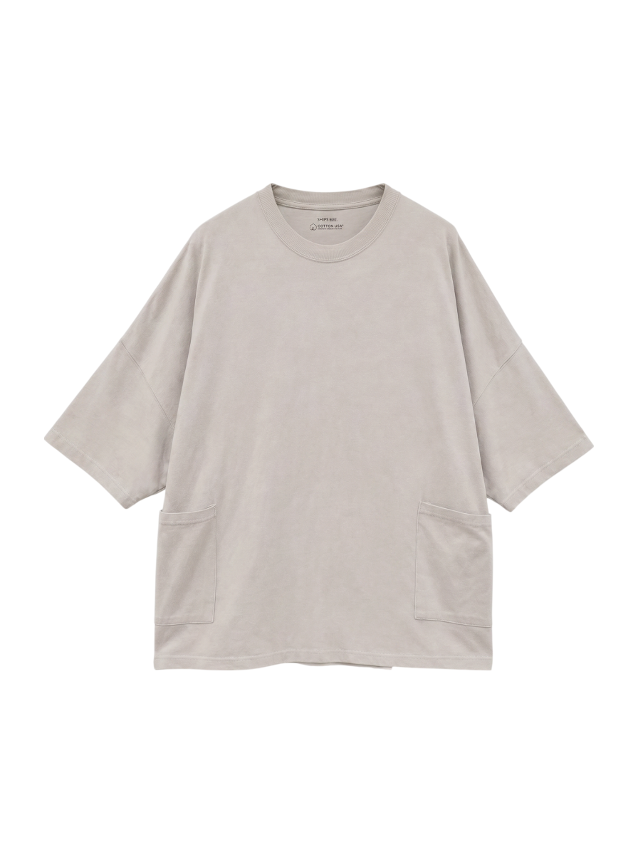 SHIPS any: COTTON USA ドルマン サイド ポケット Tシャツ 24SS
