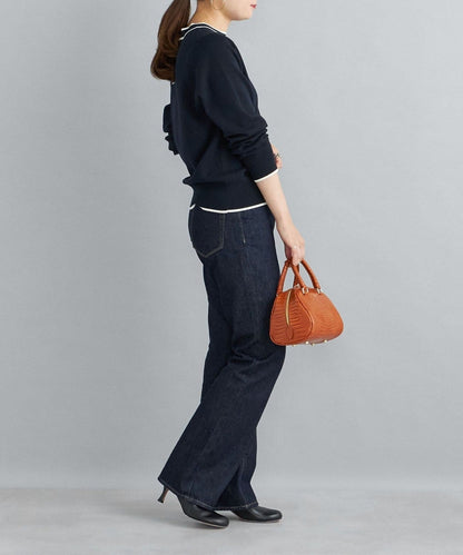 〈手洗い可能〉ラインクルーネックプルオーバー