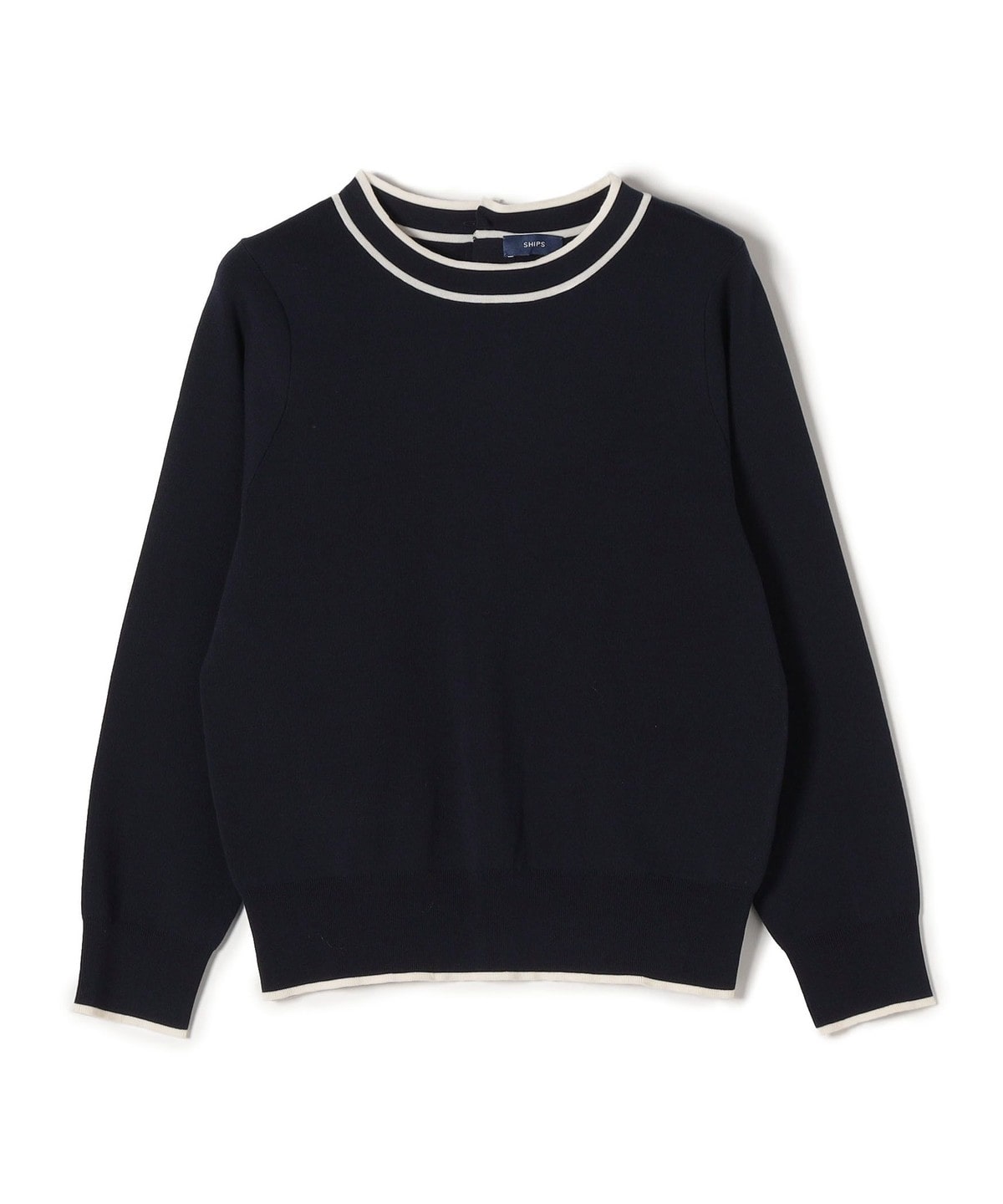 〈手洗い可能〉ラインクルーネックプルオーバー