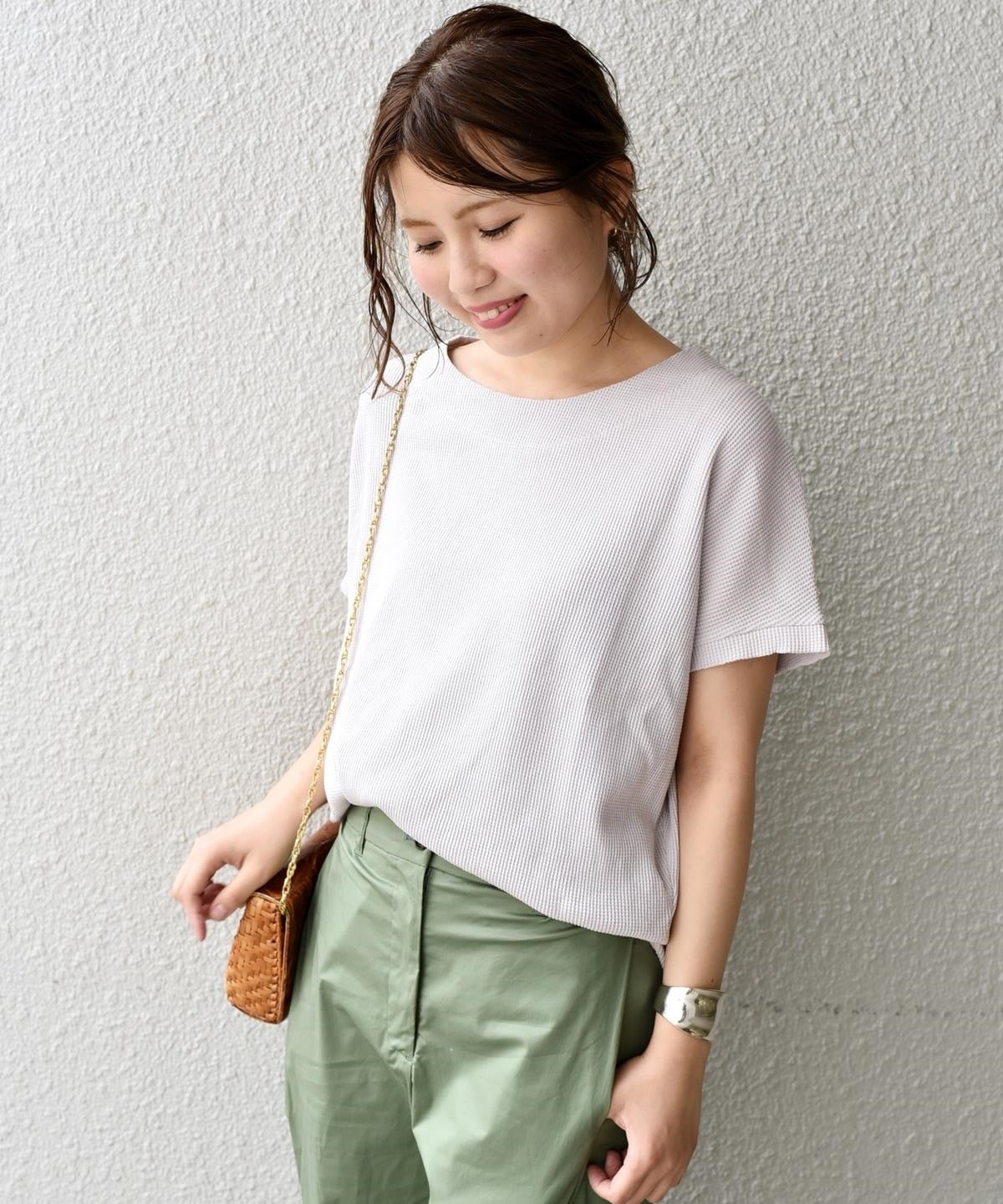 liflattie ships:ワッフルスリーブレストップス