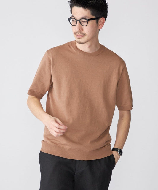 SHIPS: 〈手洗い可能〉 14ゲージ TEXBRID(R) リネン ニット Tシャツ
