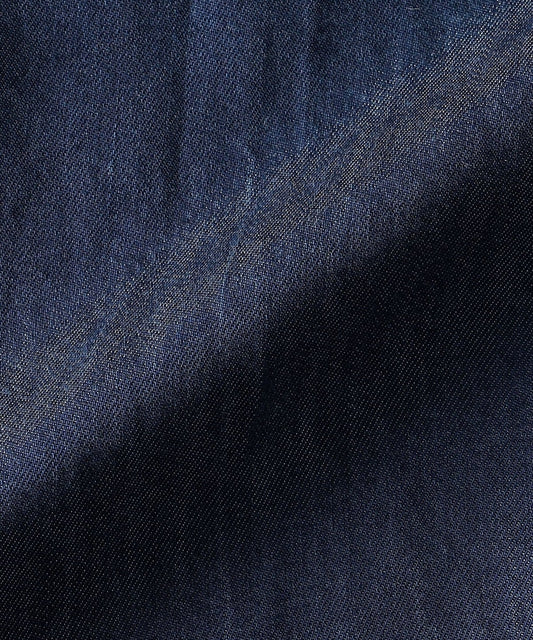 〈手洗い可能〉スナップボタン ピンタック デニム ワンピース