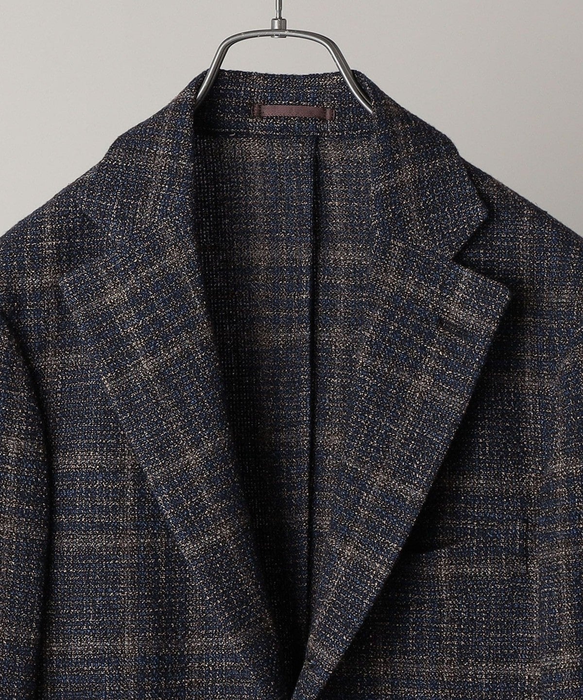 SHIPS: ボノット社生地使用 ブークレ チェック S/3Bジャケット