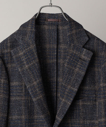 SHIPS: ボノット社生地使用 ブークレ チェック S/3Bジャケット