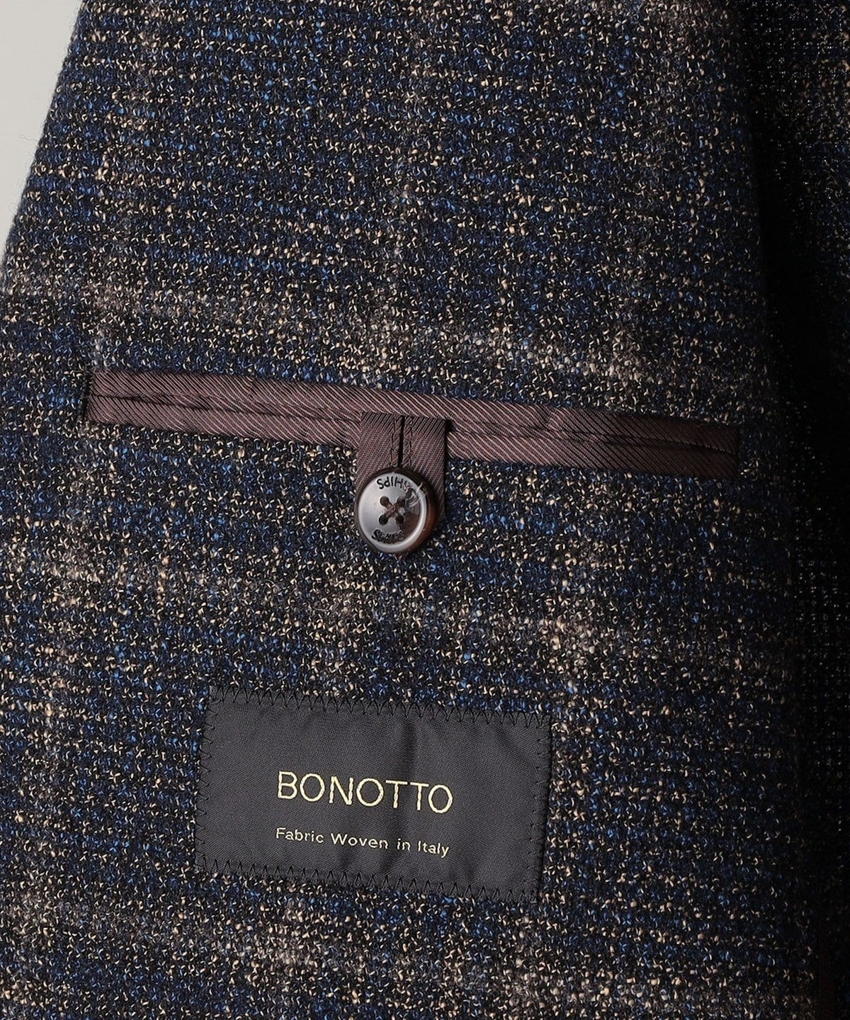 SHIPS: ボノット社生地使用 ブークレ チェック S/3Bジャケット