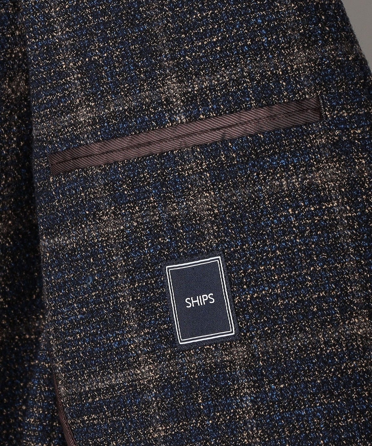 SHIPS: ボノット社生地使用 ブークレ チェック S/3Bジャケット