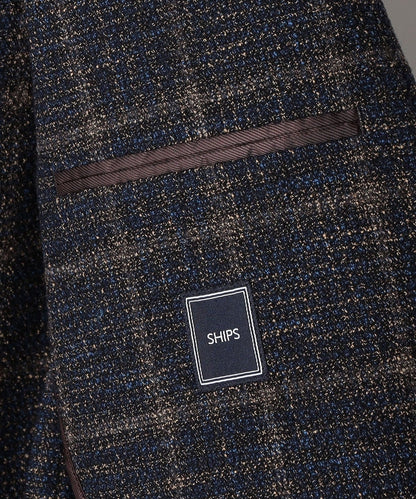 SHIPS: ボノット社生地使用 ブークレ チェック S/3Bジャケット