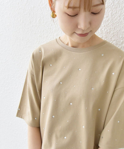 【WEB限定】〈手洗い可能〉ラインストーン ワイド TEE