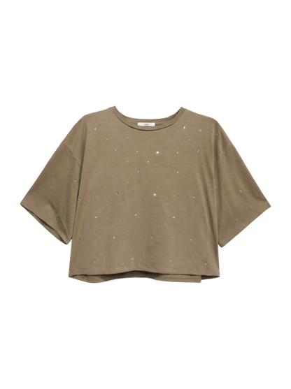 【WEB限定】〈手洗い可能〉ラインストーン ワイド TEE