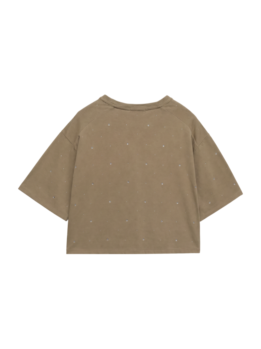 【WEB限定】〈手洗い可能〉ラインストーン ワイド TEE