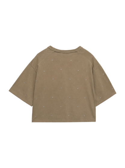 【WEB限定】〈手洗い可能〉ラインストーン ワイド TEE
