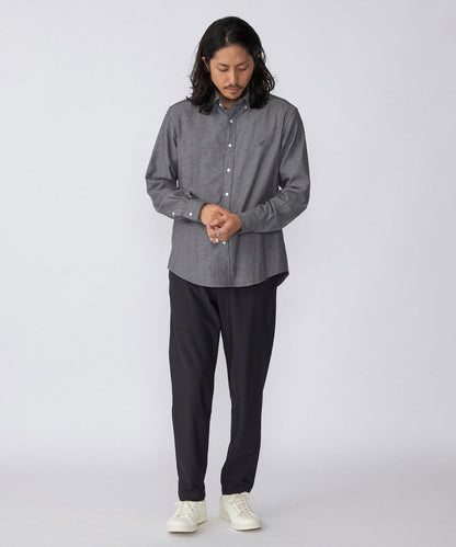 SHIPS: ワンポイント ロゴ エンブロイダリー コットン / レーヨン オックスフォード ボタンダウン シャツ