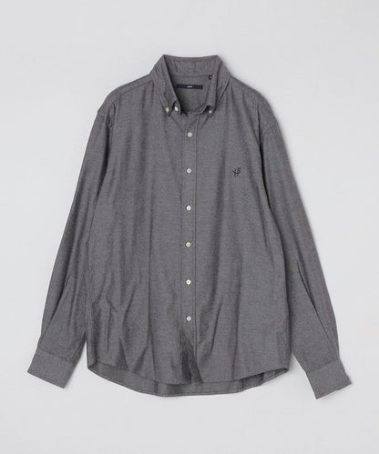 SHIPS: ワンポイント ロゴ エンブロイダリー コットン / レーヨン オックスフォード ボタンダウン シャツ