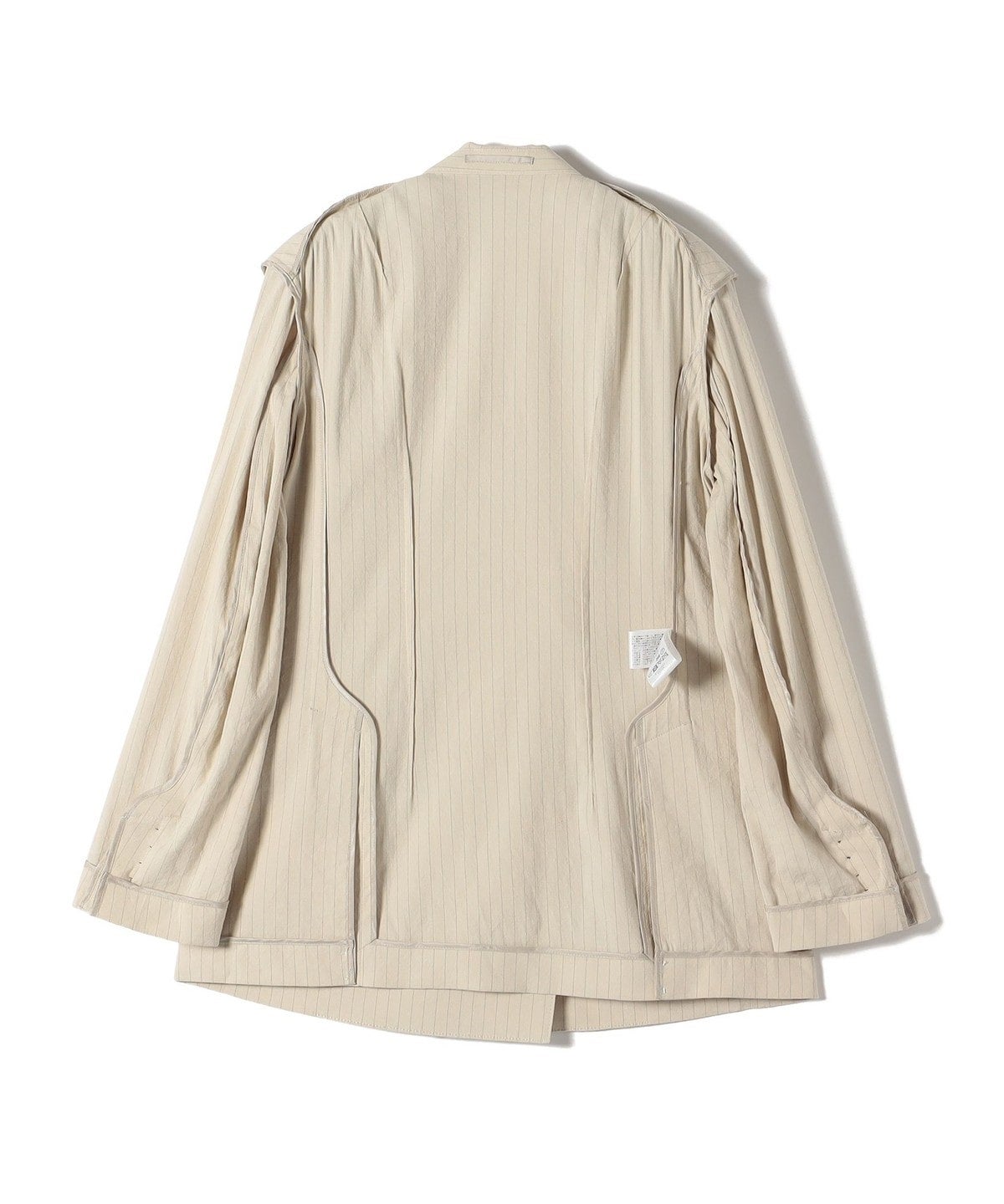 SHIPS Primary Navy Label:麻混 ストライプ ストレッチ ダブル ジャケット
