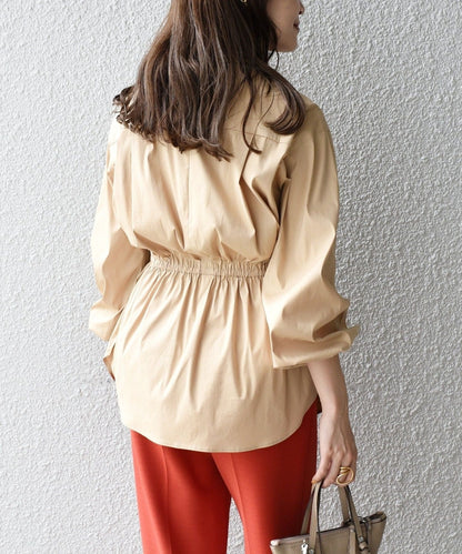 〈手洗い可能〉ブロードシャーリングブラウス