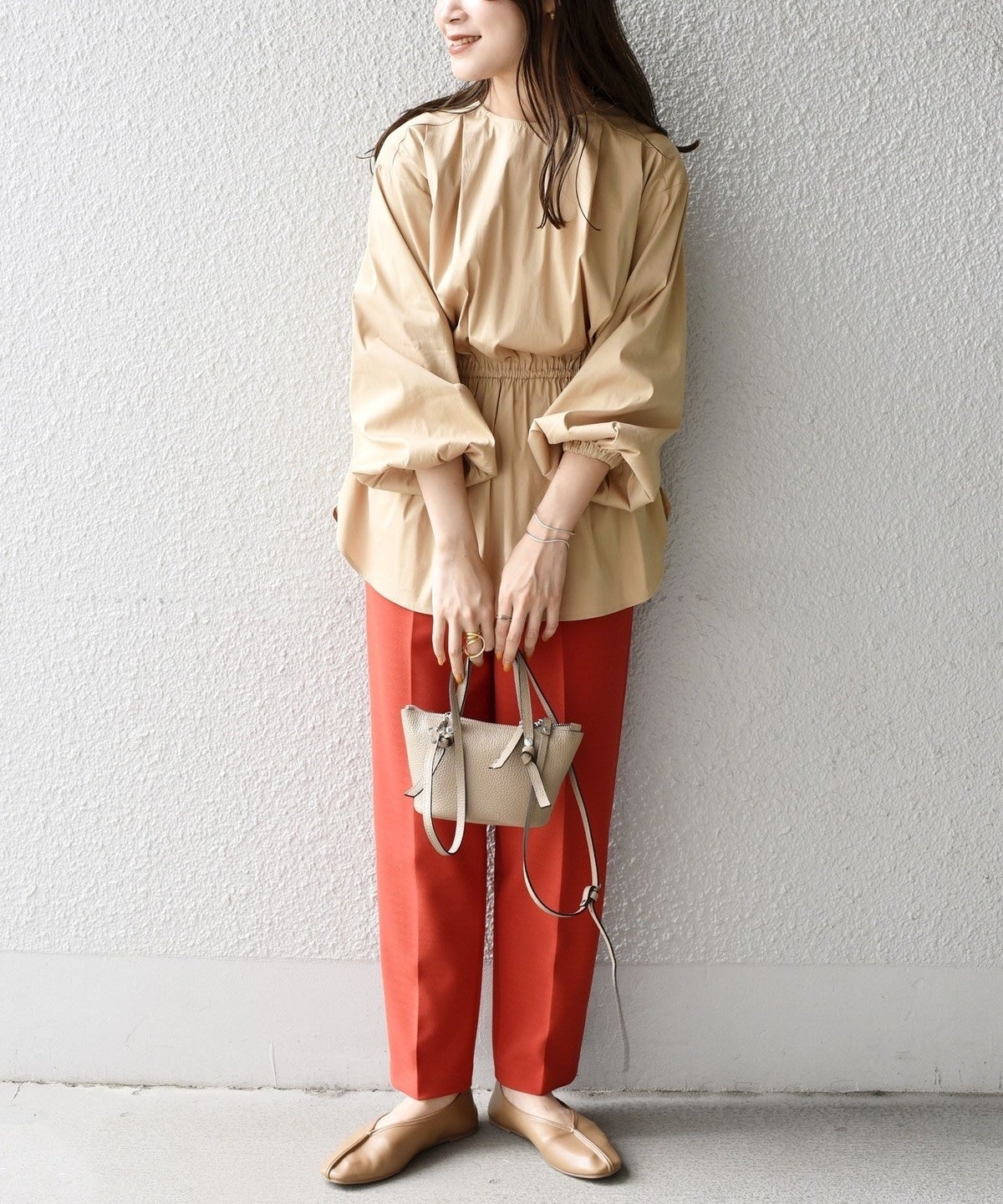 〈手洗い可能〉ブロードシャーリングブラウス