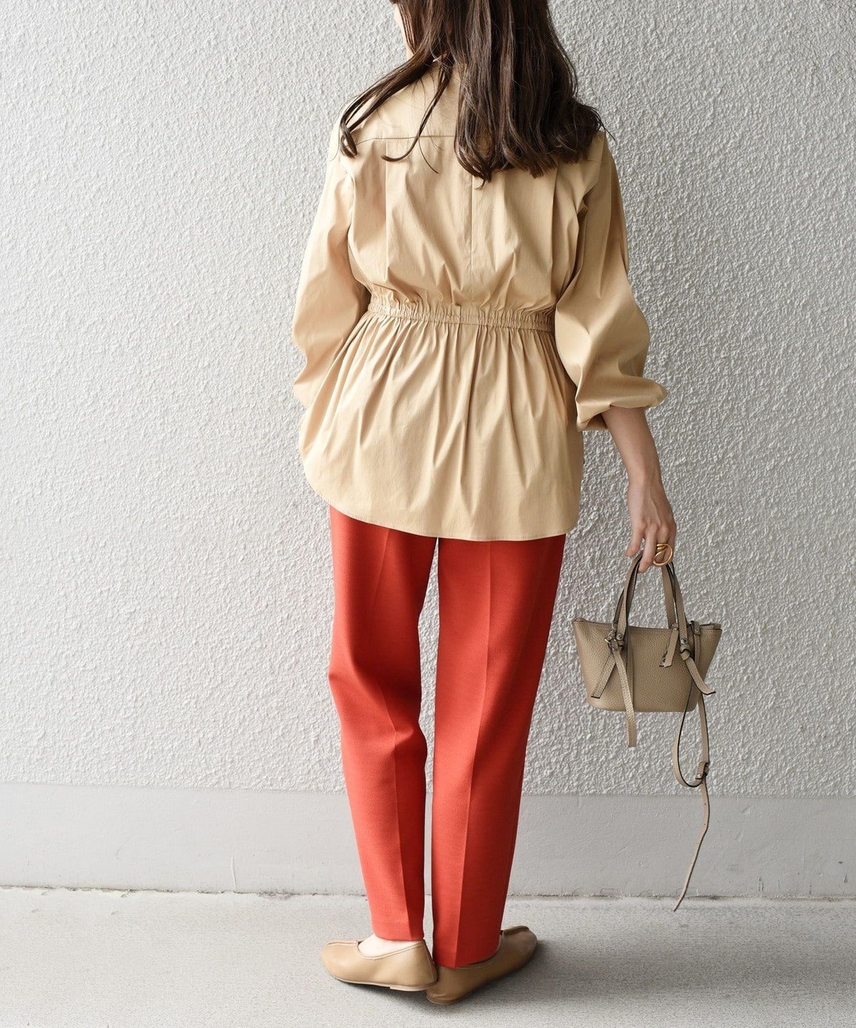 〈手洗い可能〉ブロードシャーリングブラウス