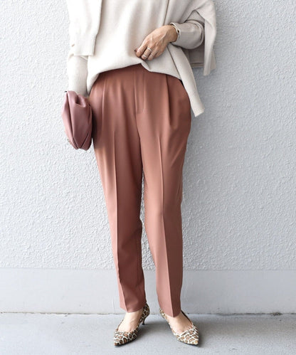 〈手洗い可能〉ストレッチテーパードパンツ