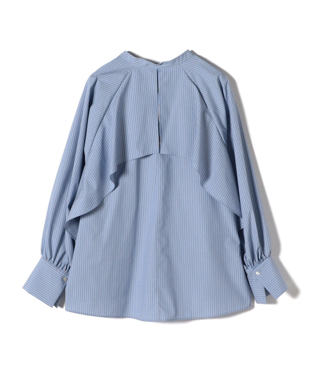 〈UVカット/手洗い可能〉ストライプ バック ラッフル ブラウス 24SS