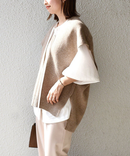 〈手洗い可能〉タスマニアラムウールVネックベスト