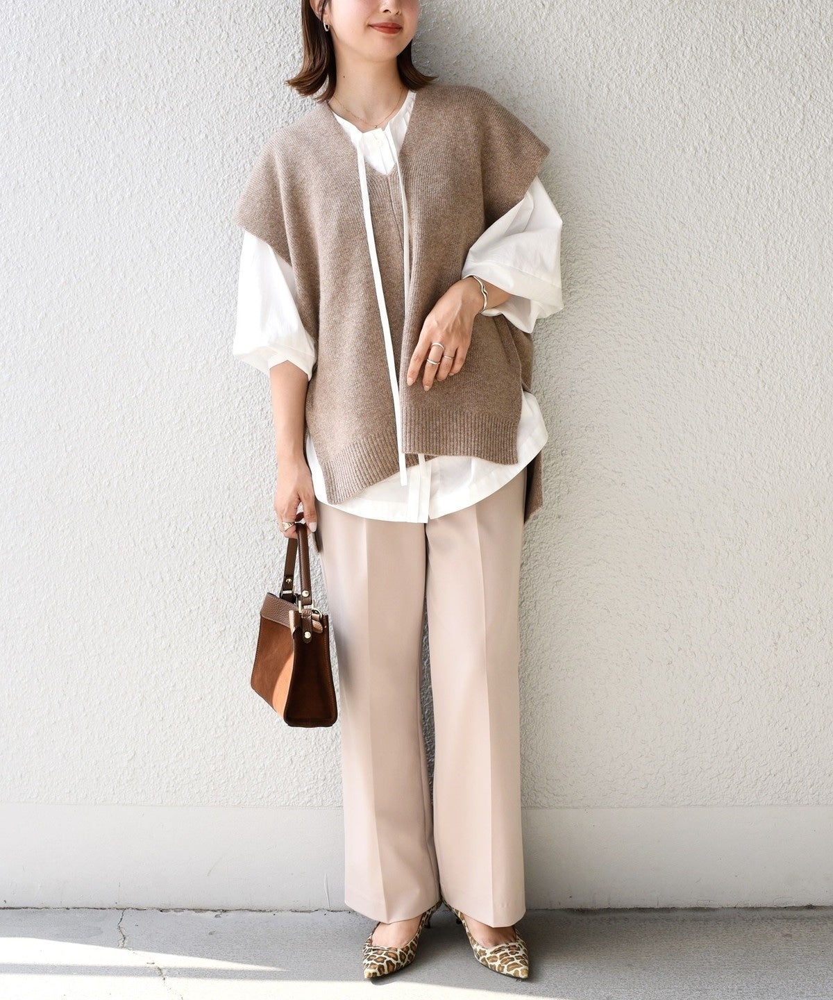 〈手洗い可能〉タスマニアラムウールVネックベスト