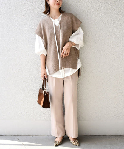 〈手洗い可能〉タスマニアラムウールVネックベスト