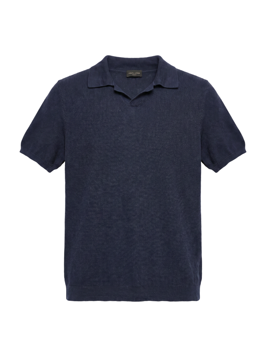 ROBERTO COLLINA: LINEN PIQUE POLO