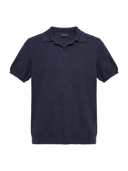 ROBERTO COLLINA: LINEN PIQUE POLO