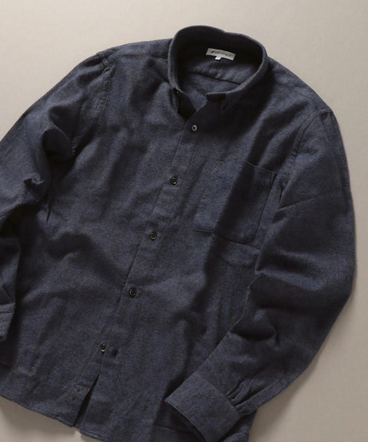 SHIPS JET BLUE: ボタンダウン ネルシャツ ソリッド