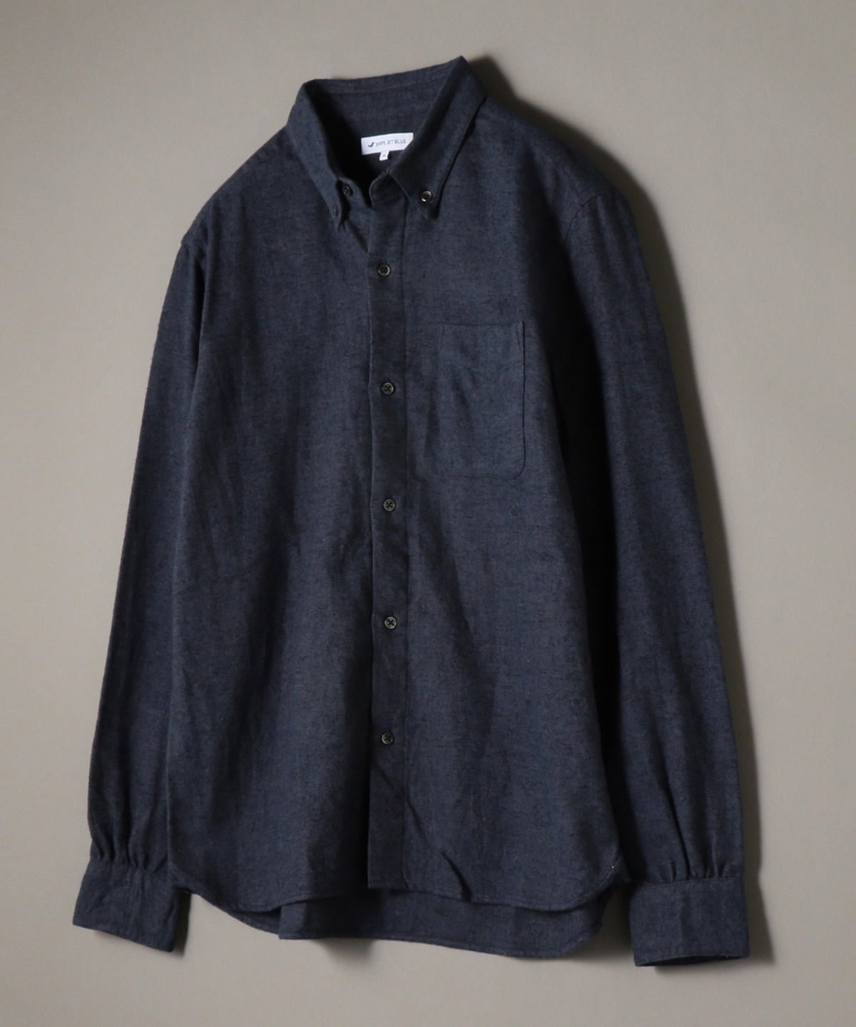 SHIPS JET BLUE: ボタンダウン ネルシャツ ソリッド