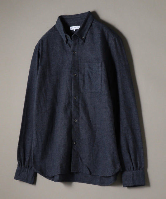 SHIPS JET BLUE: ボタンダウン ネルシャツ ソリッド