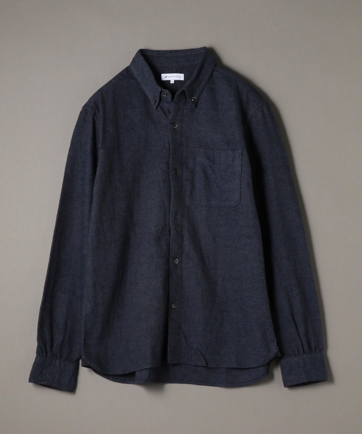 SHIPS JET BLUE: ボタンダウン ネルシャツ ソリッド