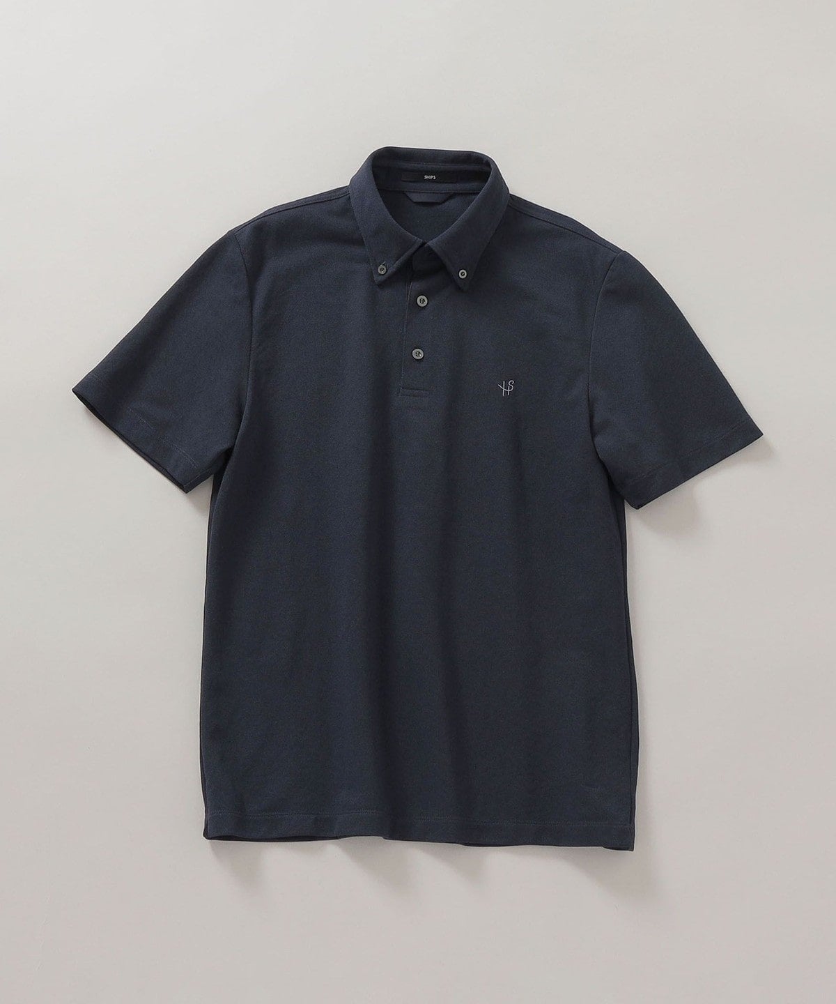 SHIPS: 吸水速乾・UVケア Drymix（R) ワンポイント ロゴ ボタンダウン ポロシャツ
