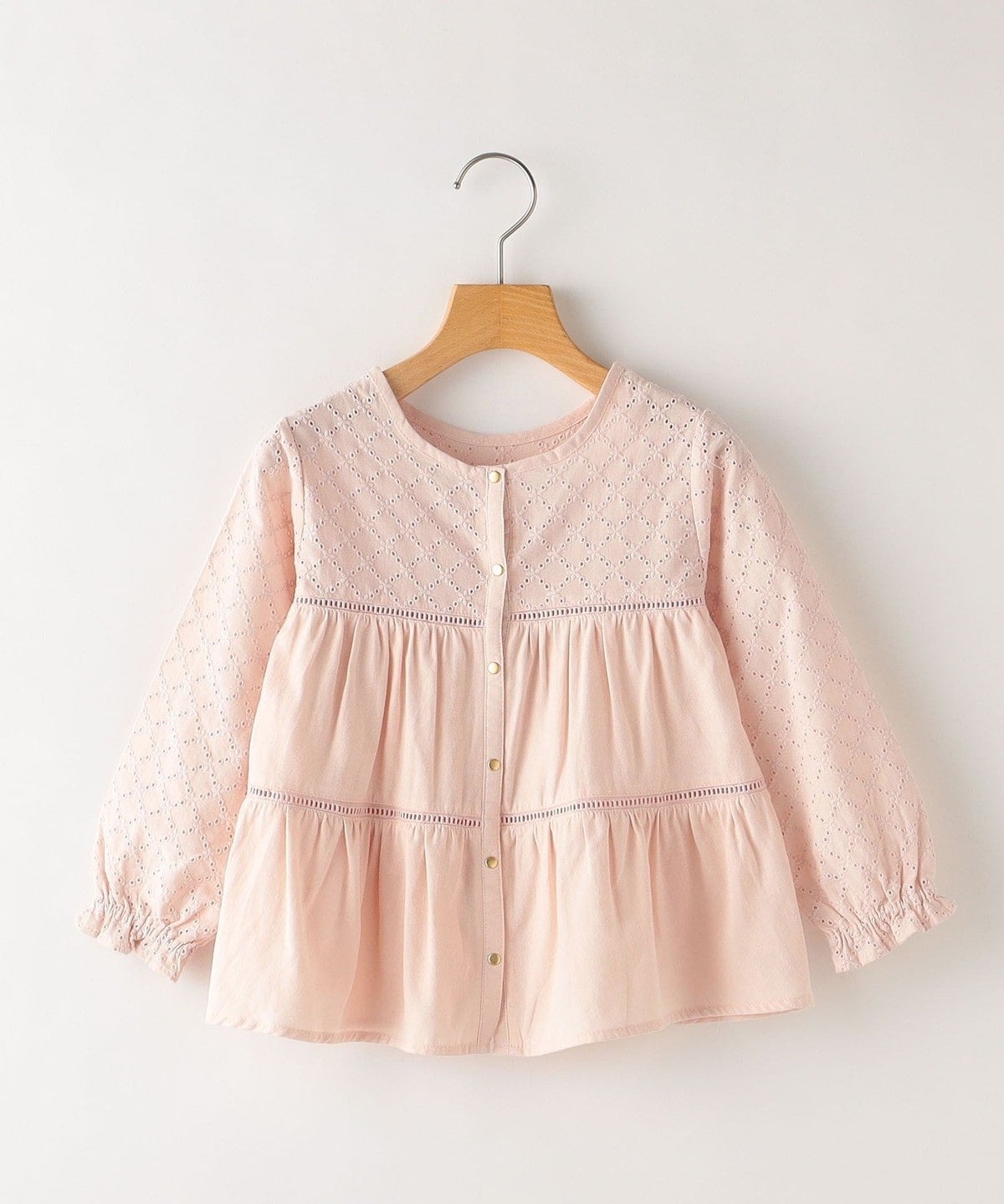 SHIPS KIDS:100〜130cm / 刺繍 スナップ ブラウス