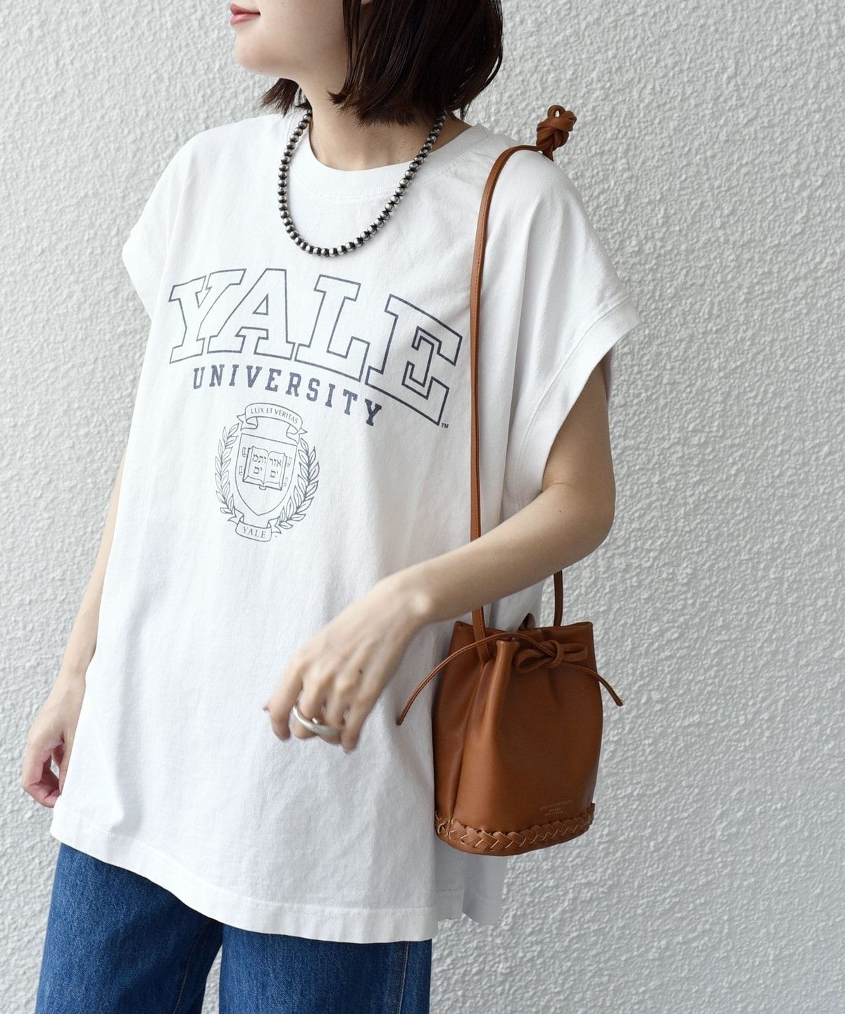 81BRANCA:  カレッジ ノースリーブ TEE