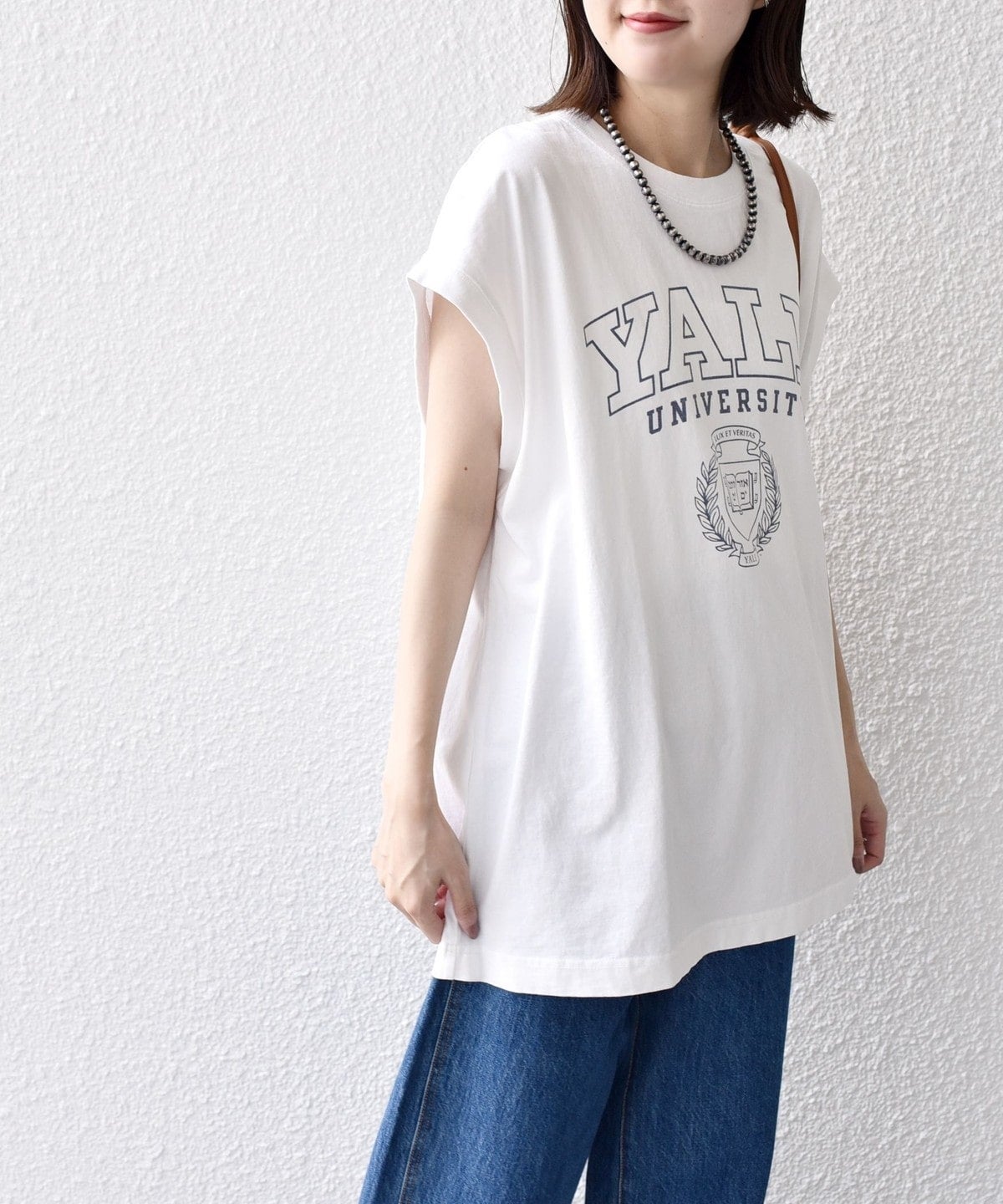 81BRANCA:  カレッジ ノースリーブ TEE