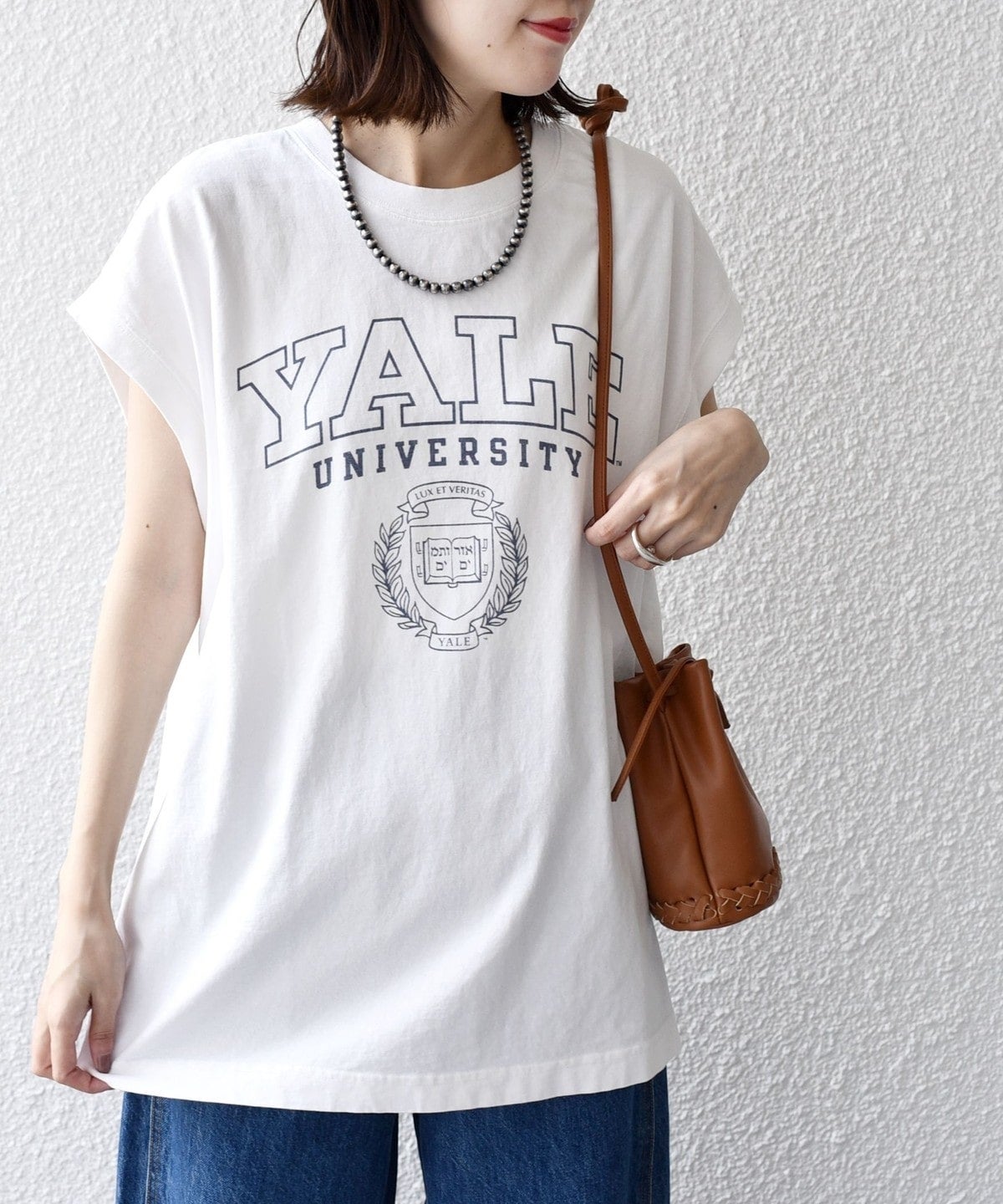 81BRANCA:  カレッジ ノースリーブ TEE