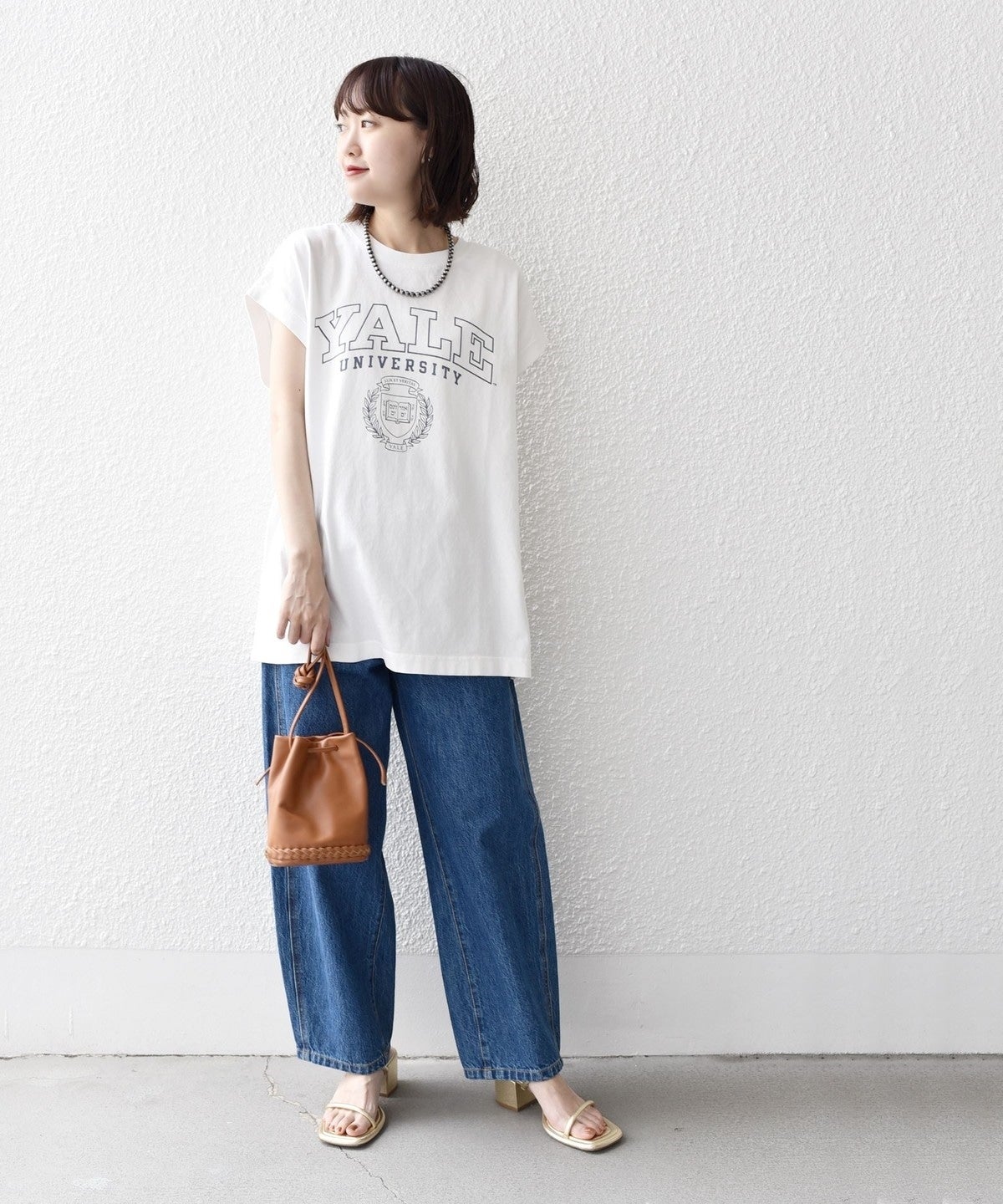 81BRANCA:  カレッジ ノースリーブ TEE
