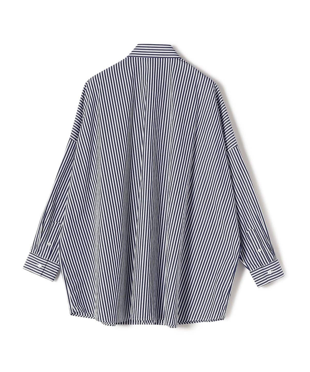 Primary NavyLabel:〈手洗い可能〉ストライプ ビッグ シルエット シャツ
