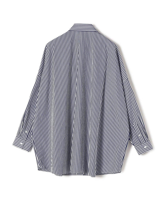 Primary NavyLabel:〈手洗い可能〉ストライプ ビッグ シルエット シャツ