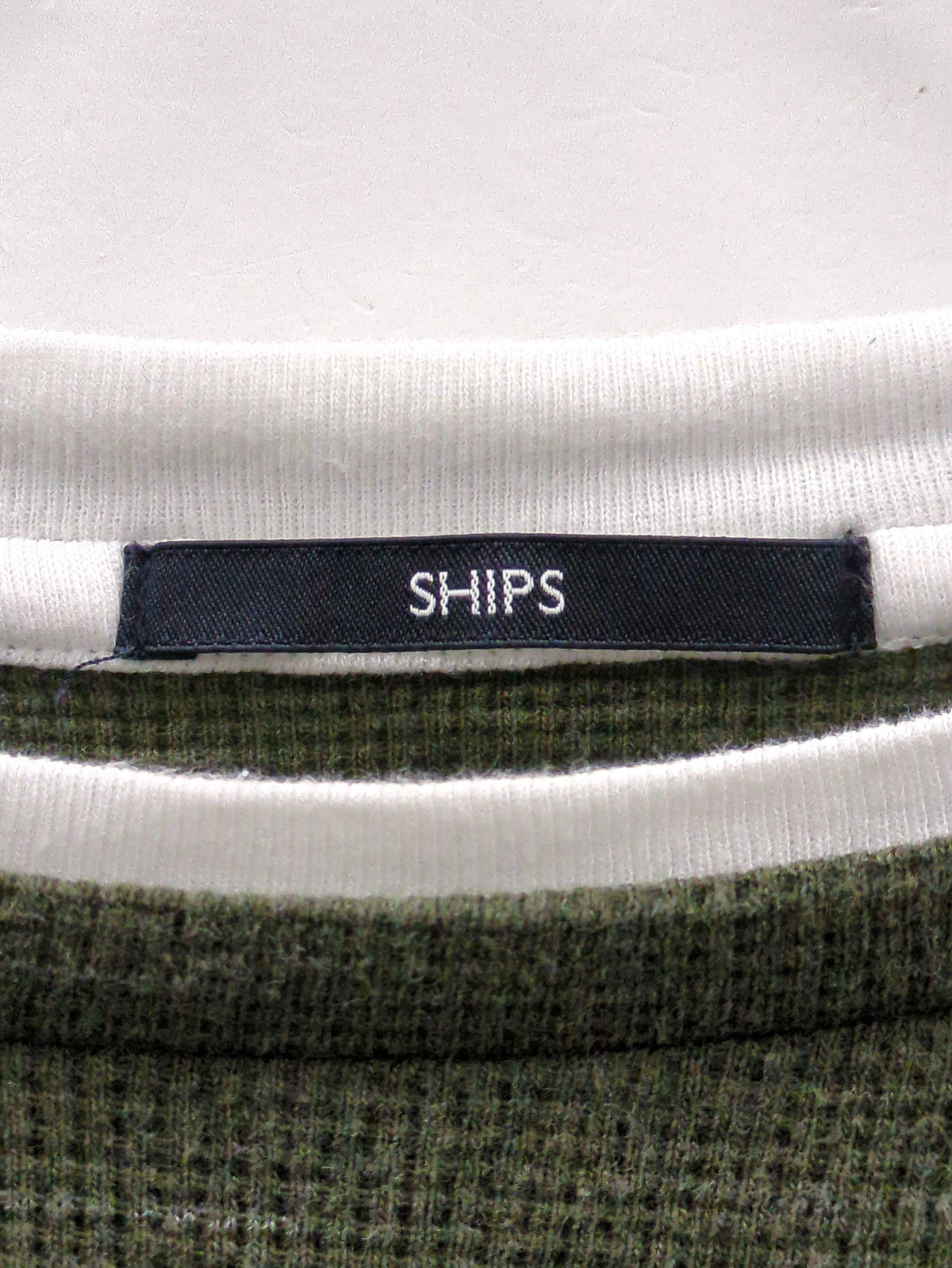 SHIPS: ワッフル フェイクレイヤード クルーネック Tシャツ (ロンT)