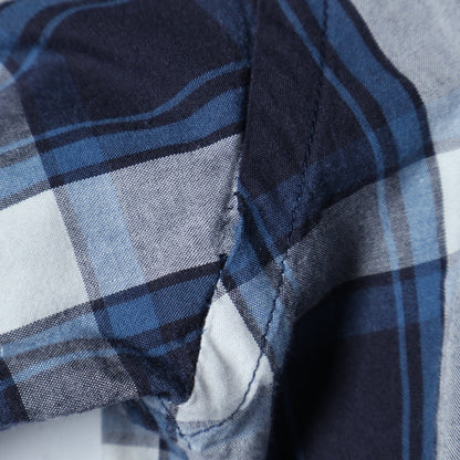 SHIPS: "Shuttle notes" コットン/シルク チェック セミワイドカラー シャツ