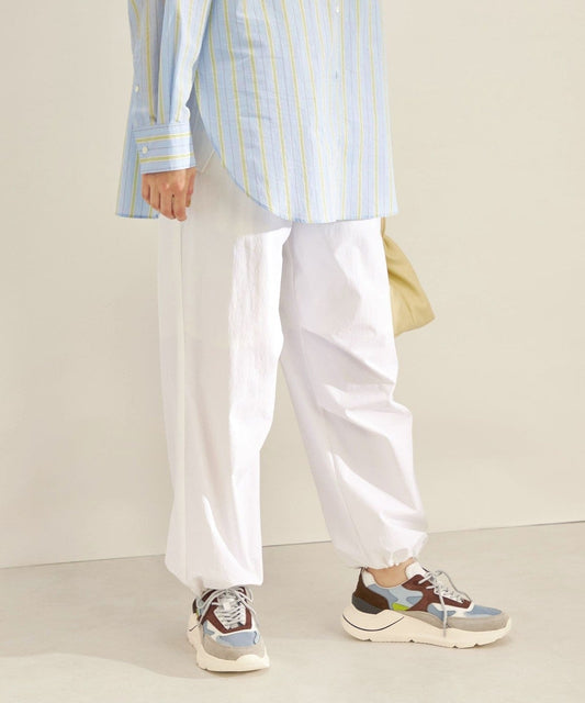 〈手洗い可能〉裾 ドロスト ギャザー パンツ