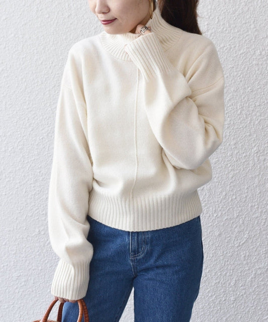 〈手洗い可能〉ウールカシミヤ センターシームタートルネック