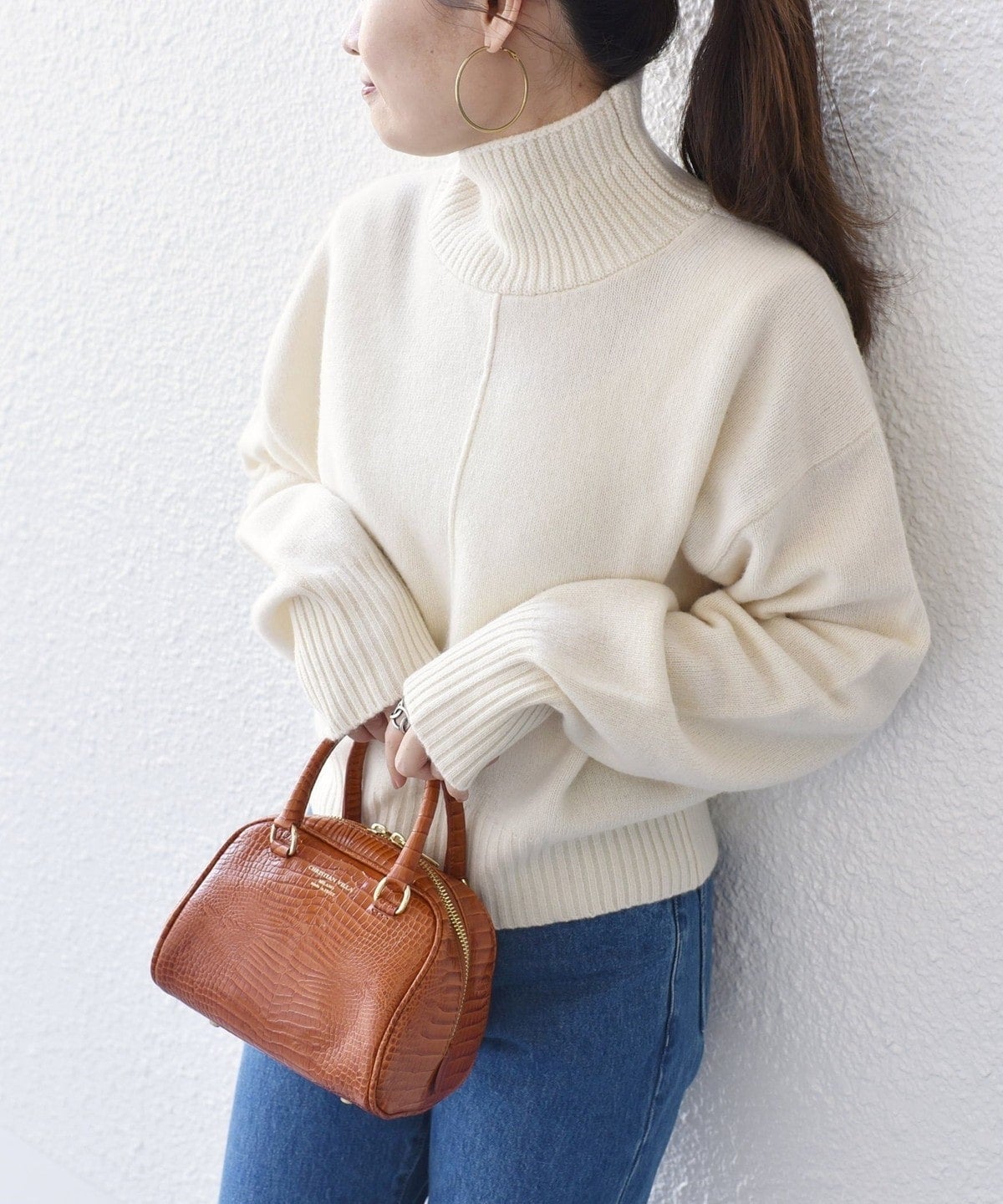 〈手洗い可能〉ウールカシミヤ センターシームタートルネック