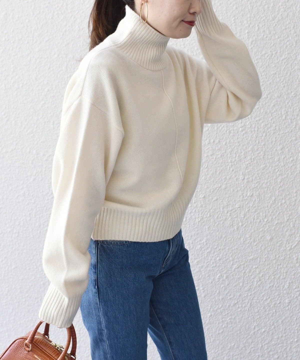 〈手洗い可能〉ウールカシミヤ センターシームタートルネック