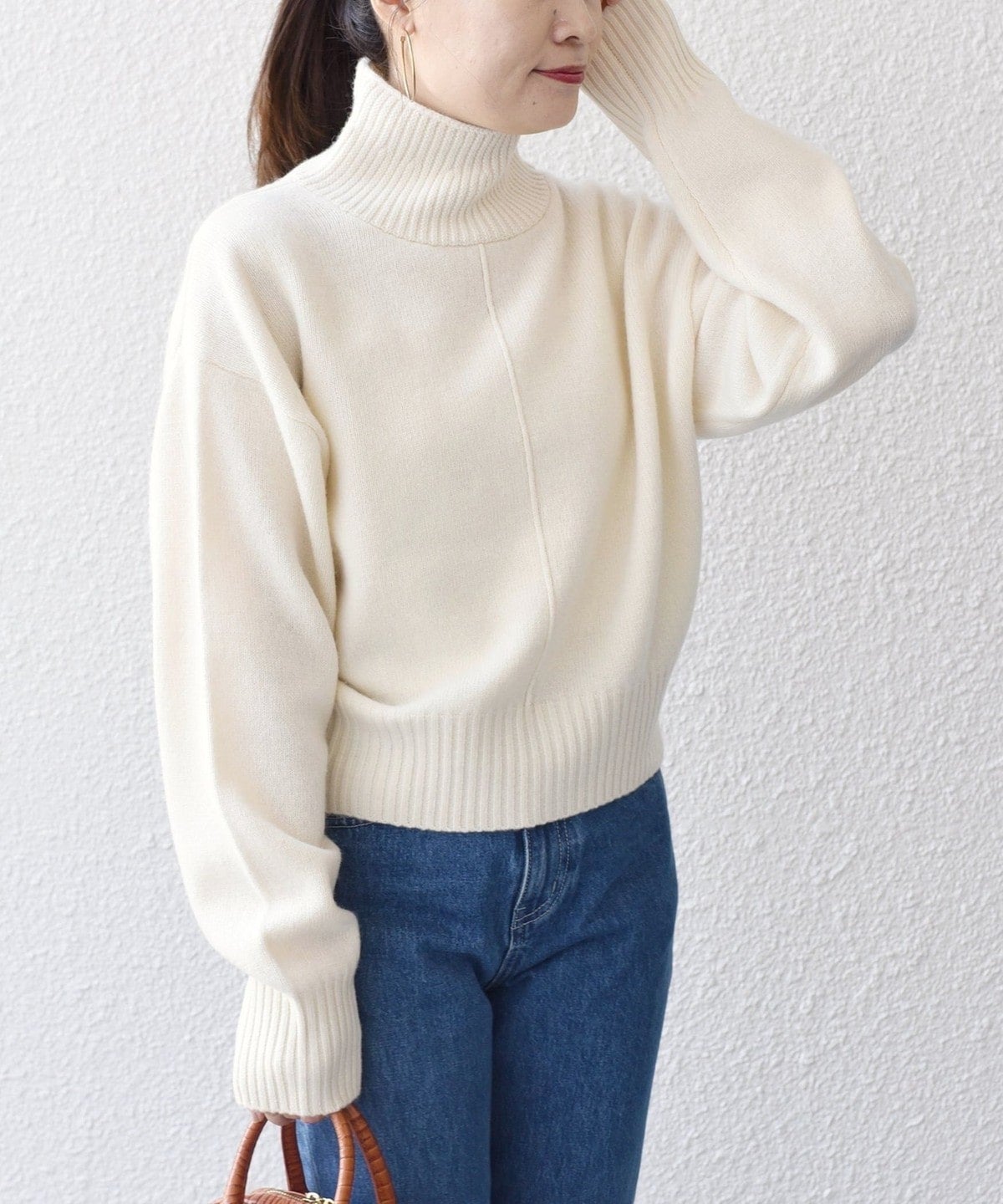 〈手洗い可能〉ウールカシミヤ センターシームタートルネック