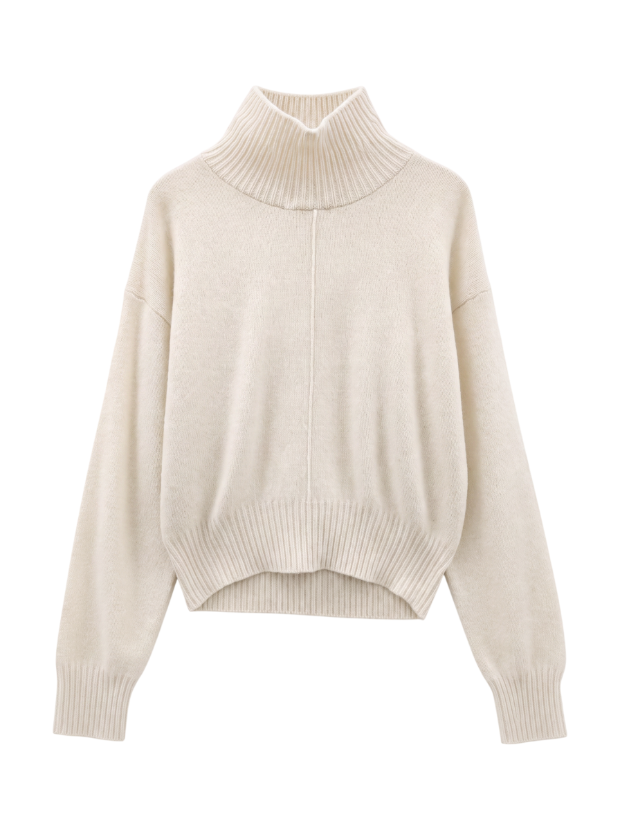 〈手洗い可能〉ウールカシミヤ センターシームタートルネック
