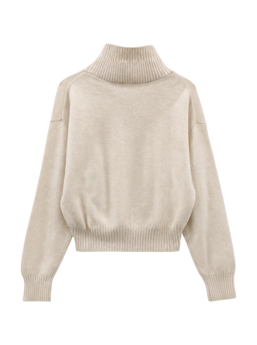 〈手洗い可能〉ウールカシミヤ センターシームタートルネック